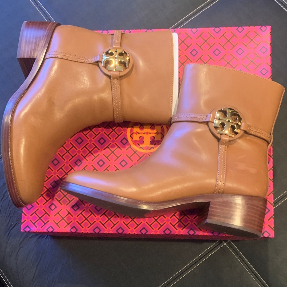 Tory Burch Brown Leather Ankle Booties